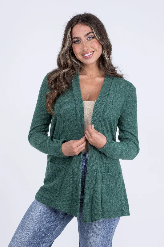 Lounge Wear Open Book Women's Ribbed Open Front Layering Cardigan
