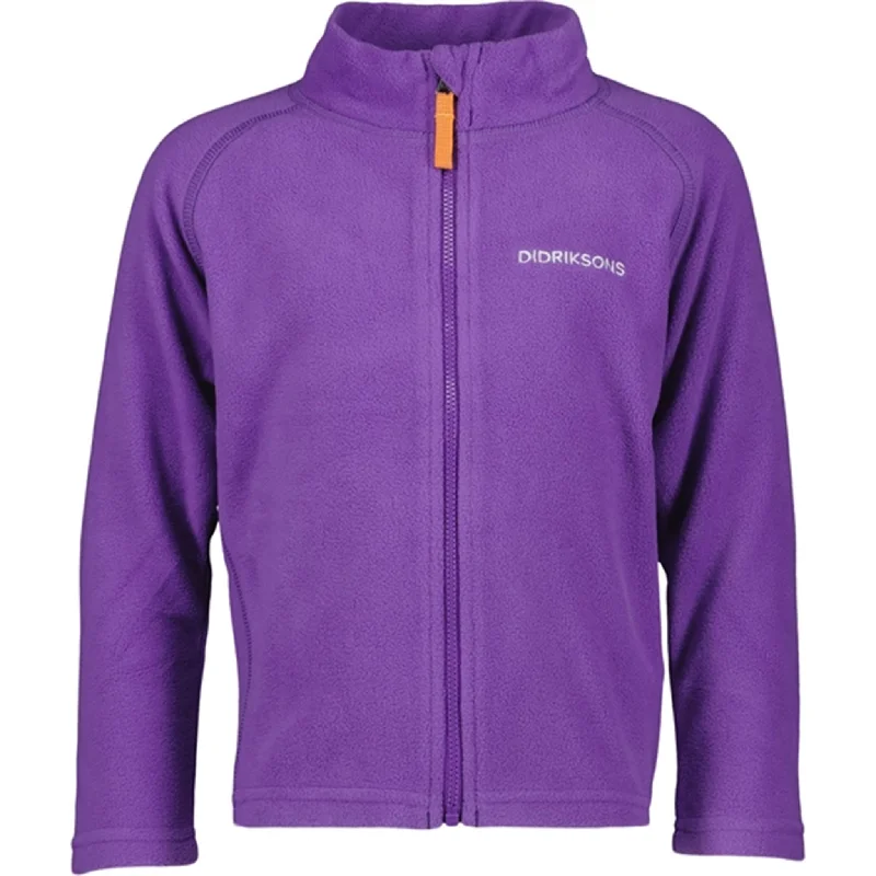 Functional Layers Didriksons Disco Purple Monte Kids Fleece Cardigan