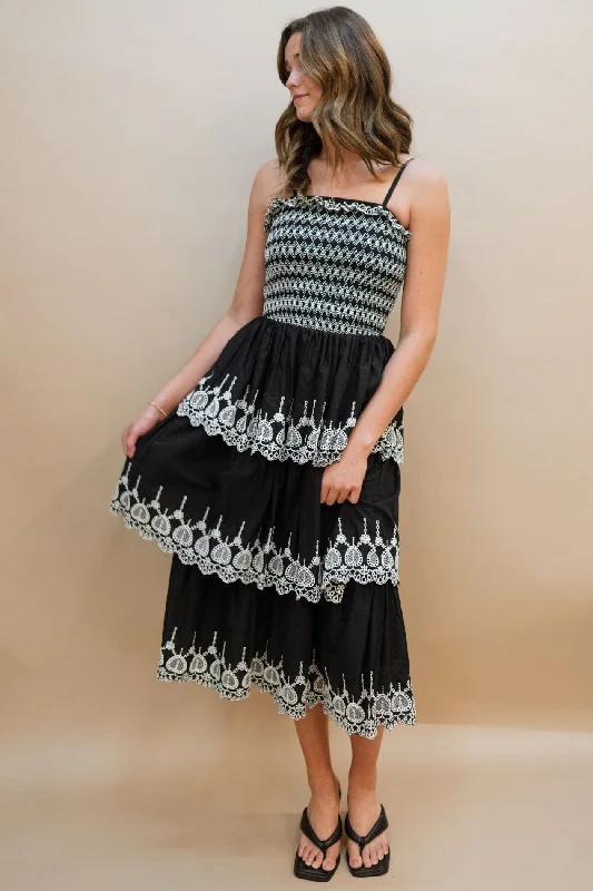 Warm Wear Hampton Embroidered Midi Dress