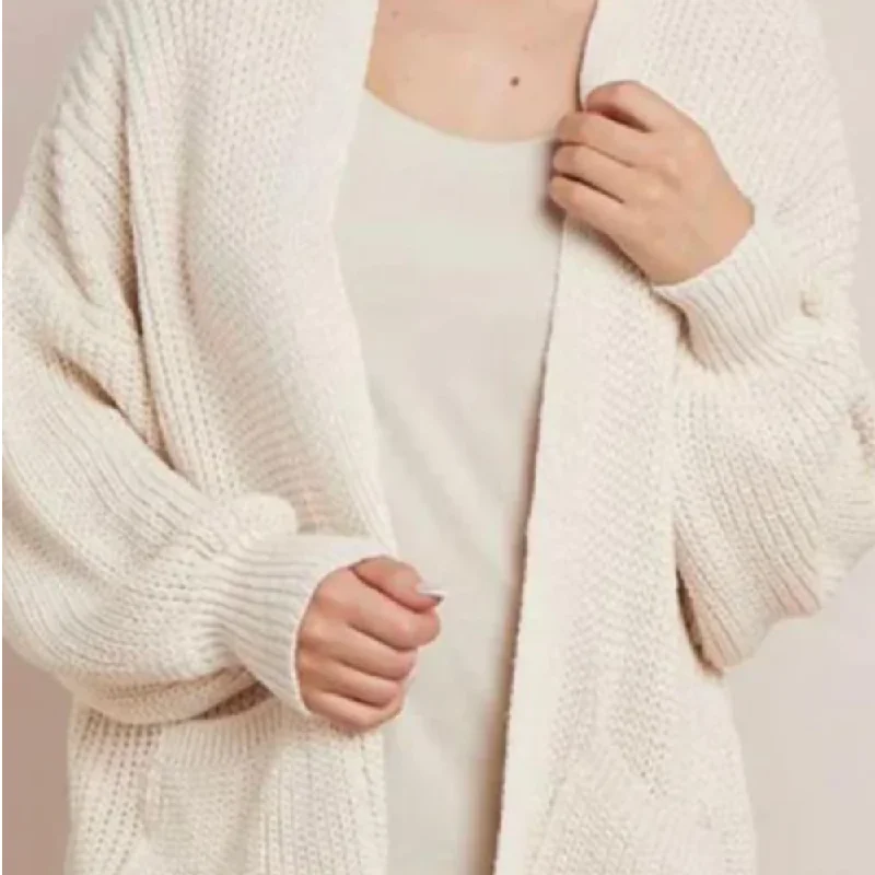 Relaxed Style Stella Crop Balloon Sleeve Cardigan