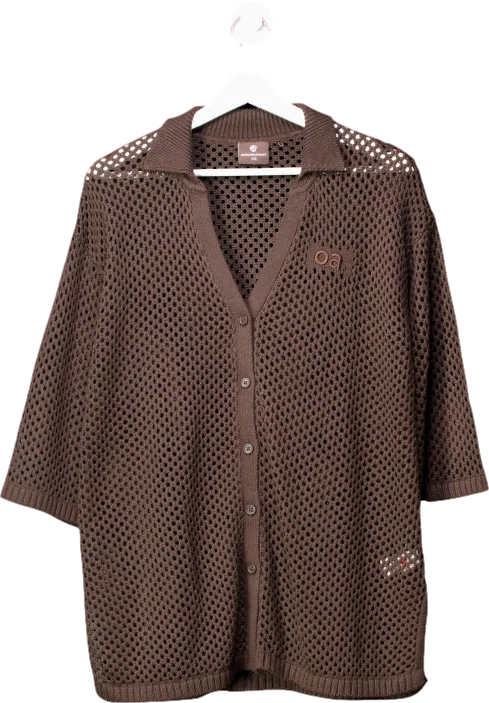 Easy Fit OceansApart Brown Lilou Crochet Cardigan UK XS