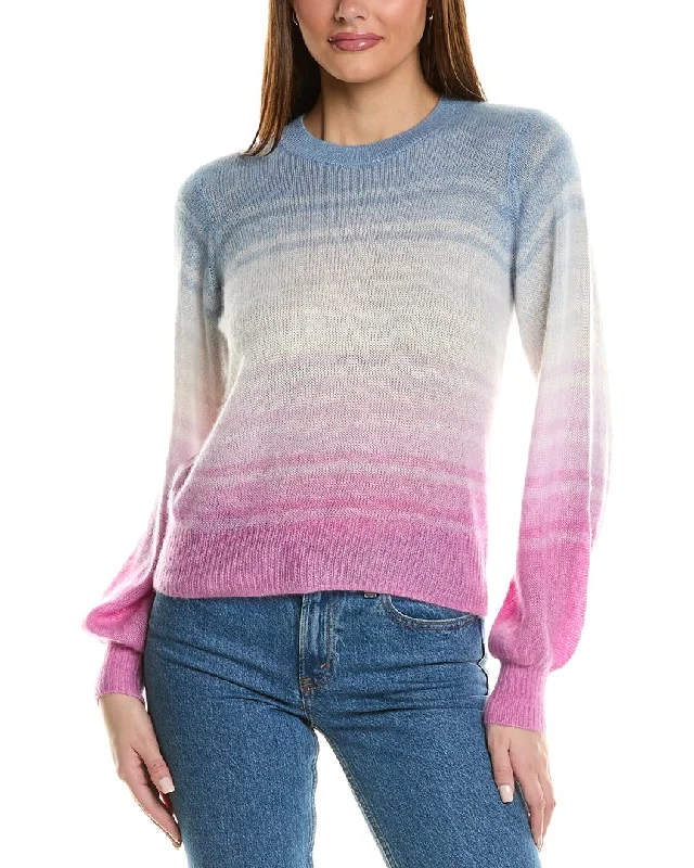 Autumn Cashmere Gradient Stripe Cashmere & Silk-Blend Sweater