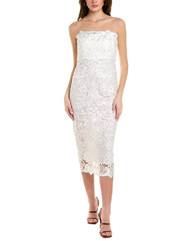 Badgley Mischka Lace Midi Column Dress