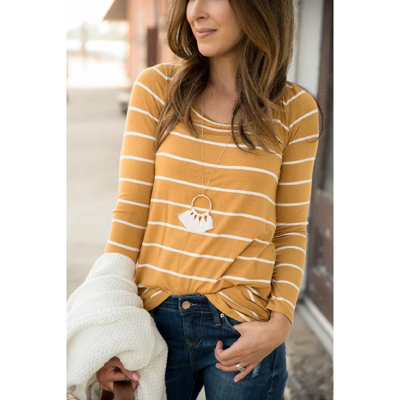 long sleeve striped tee