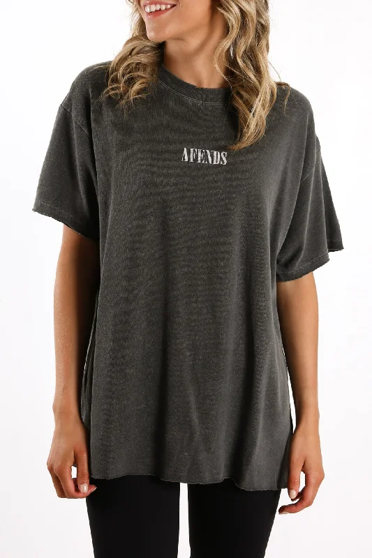 Courtney Love Hemp Oversized Tee Stone Black