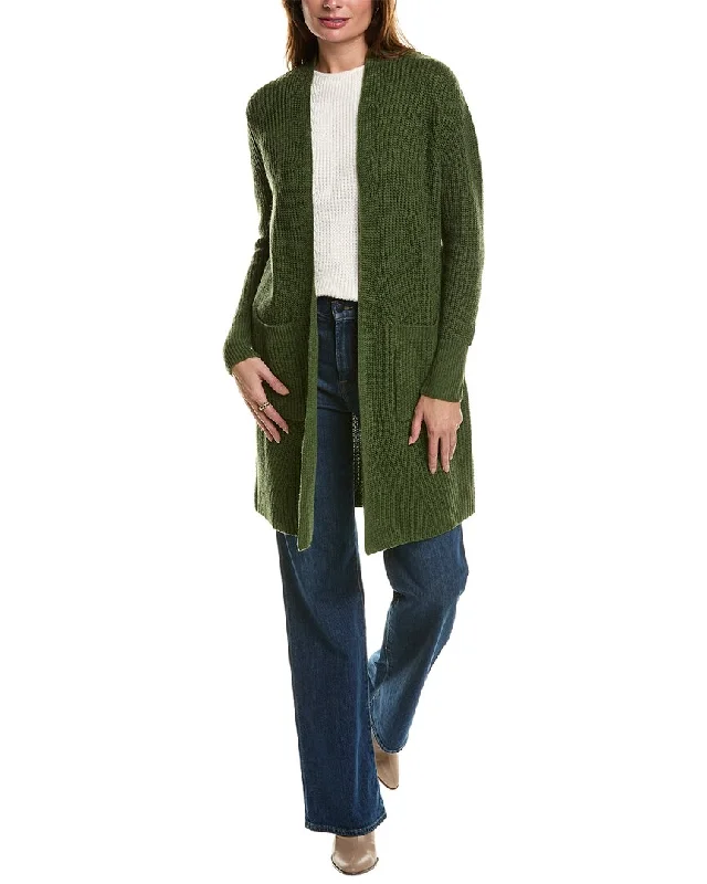 Forte Cashmere Rib Long Wool & Cashmere-Blend Cardigan