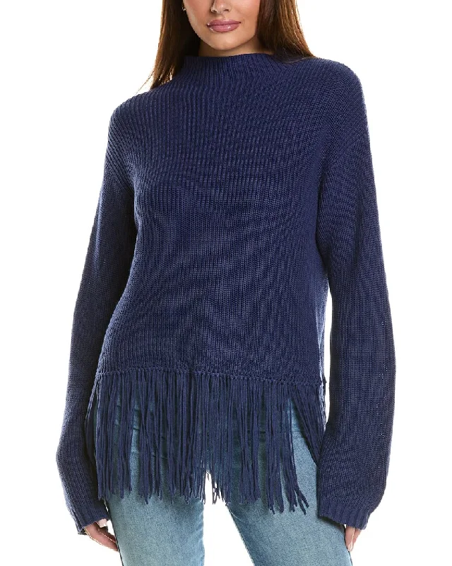 Hannah Rose Hadley Mock Neck Cashmere-Blend Sweater