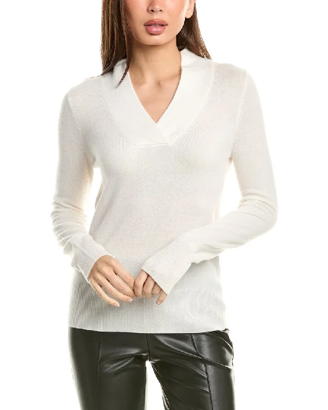 InCashmere Cross Neck Cashmere Sweater