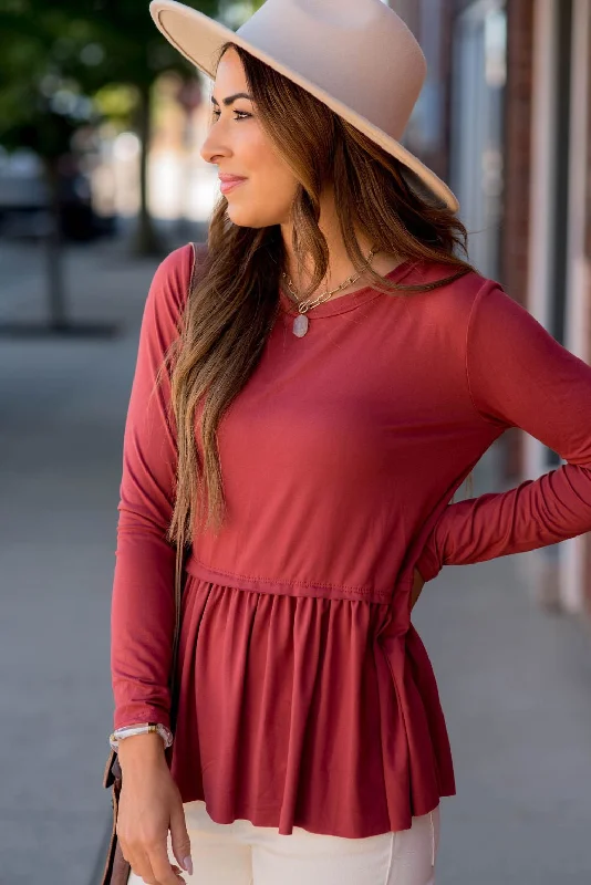 Peplum Long Sleeve Tee