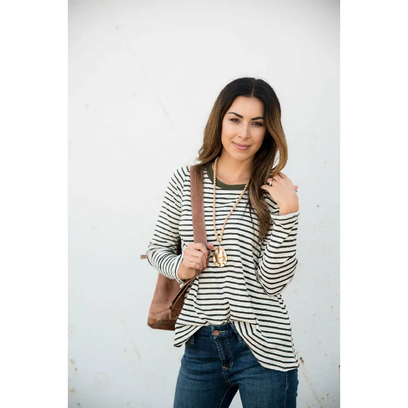 Striped Cotton Slub Tee