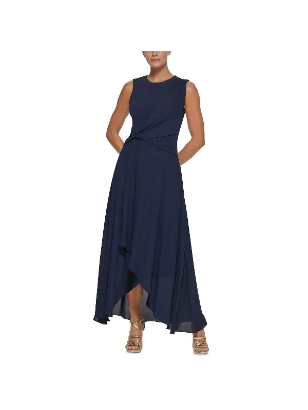 Womens Crepe Maxi Evening Dress