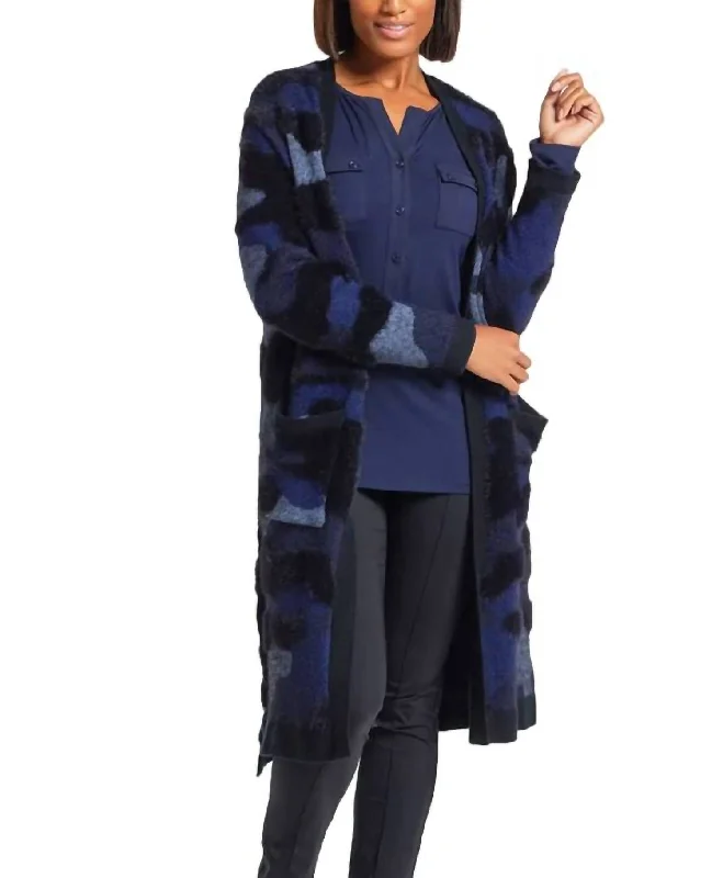 Zendaya Duster Cardigan In Blue Multi