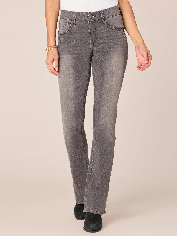 "Ab"solution® Grey Denim Itty Bitty Bootcut Jeans