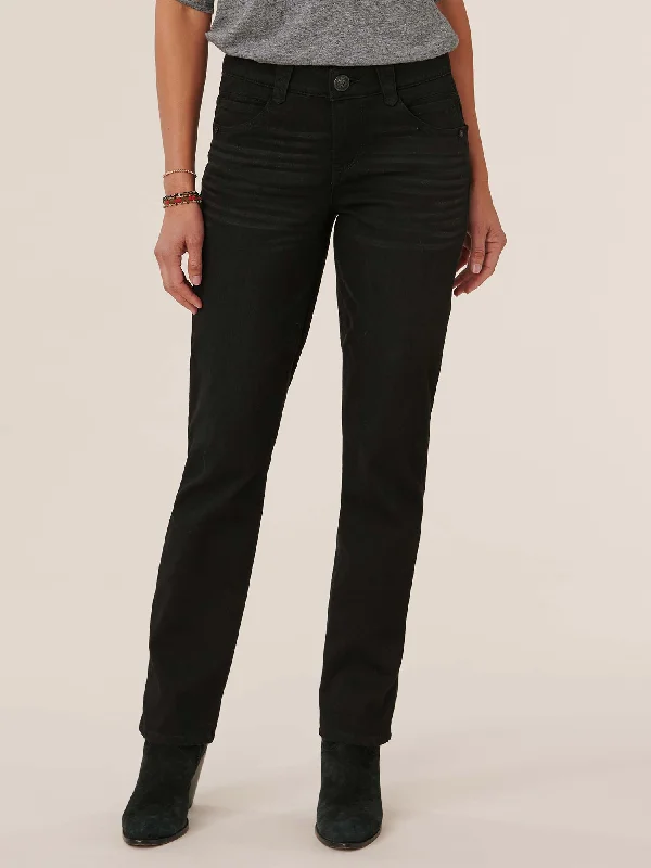 "Ab"solution® Black Denim Straight Leg Jeans