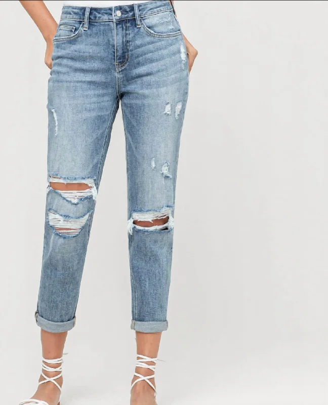 Distressed Boyfriend Jeans In Dreamland