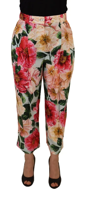 Dolce & Gabbana Exquisite Silk High Waist Women's Pants