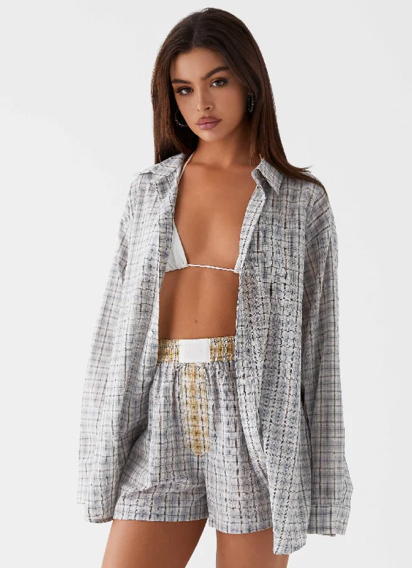 Cozy Basics Harley Boxers - Grey Check