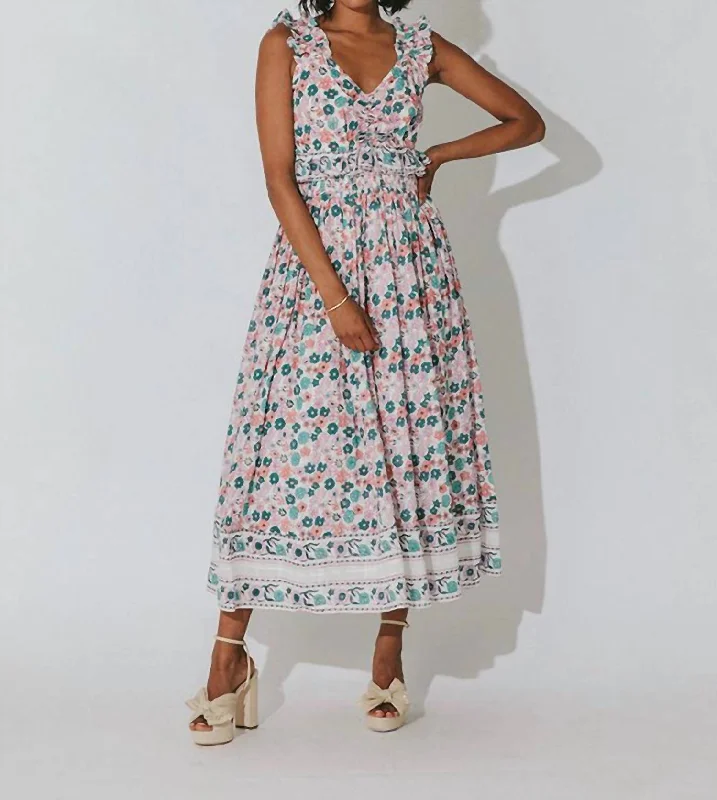 Smart Tops Lorelai Ankle Dress In Wildflower