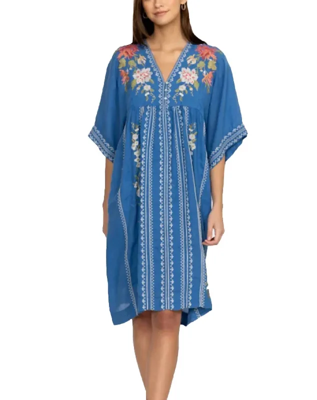 Premium Fit Nalina Kimono Midi Dress In Blue Multi