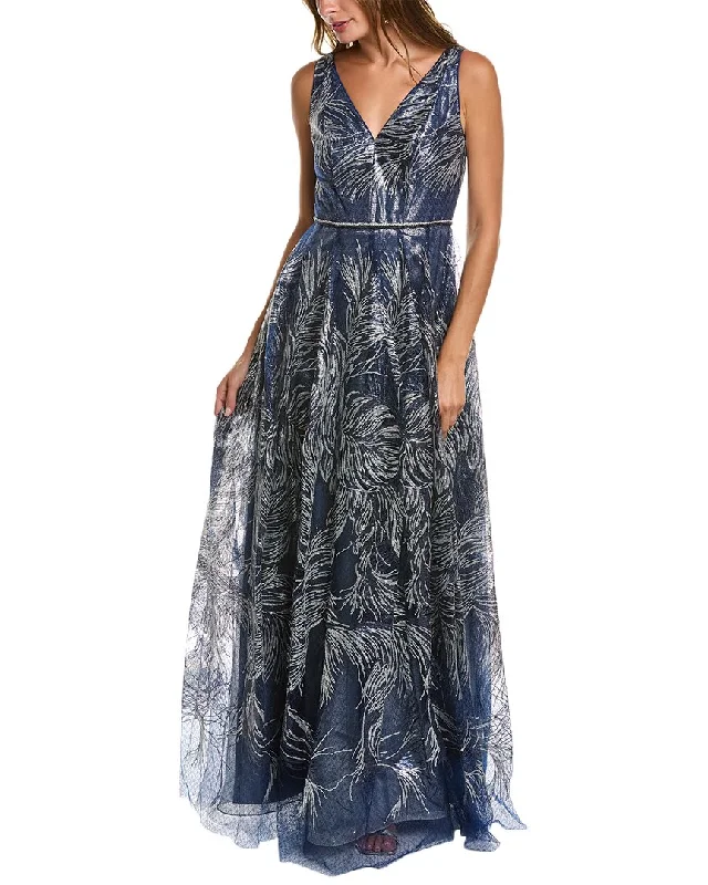 Comfortable Wearables Rene Ruiz V-Neck Aline Gown