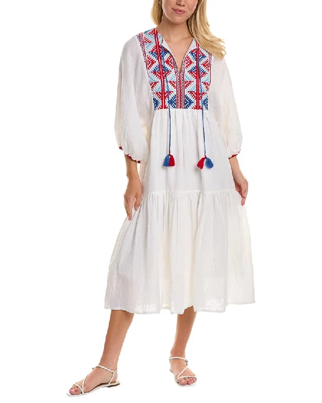 Active Essentials Ro's Garden Embroidered Linen Dress