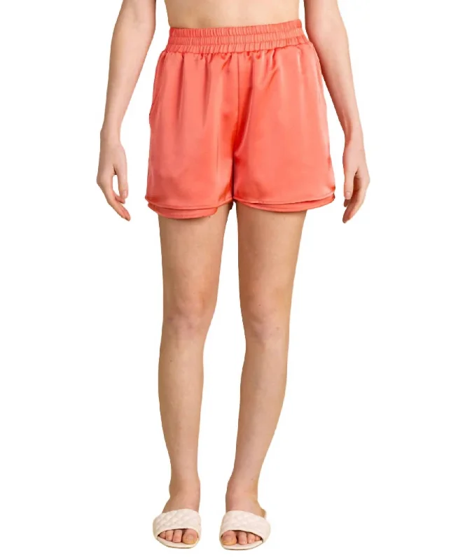 Satin Pocket Shorts In Blossom