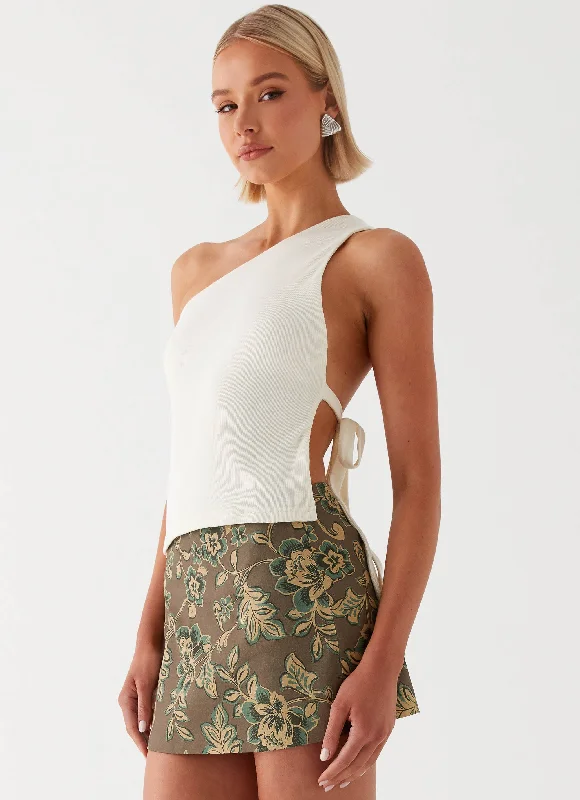 Cozy Pants Tonnie Floral Mini Skirt - Brown Floral