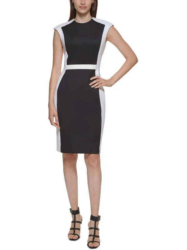 Casual Elegance Womens Scuba Midi Sheath Dress