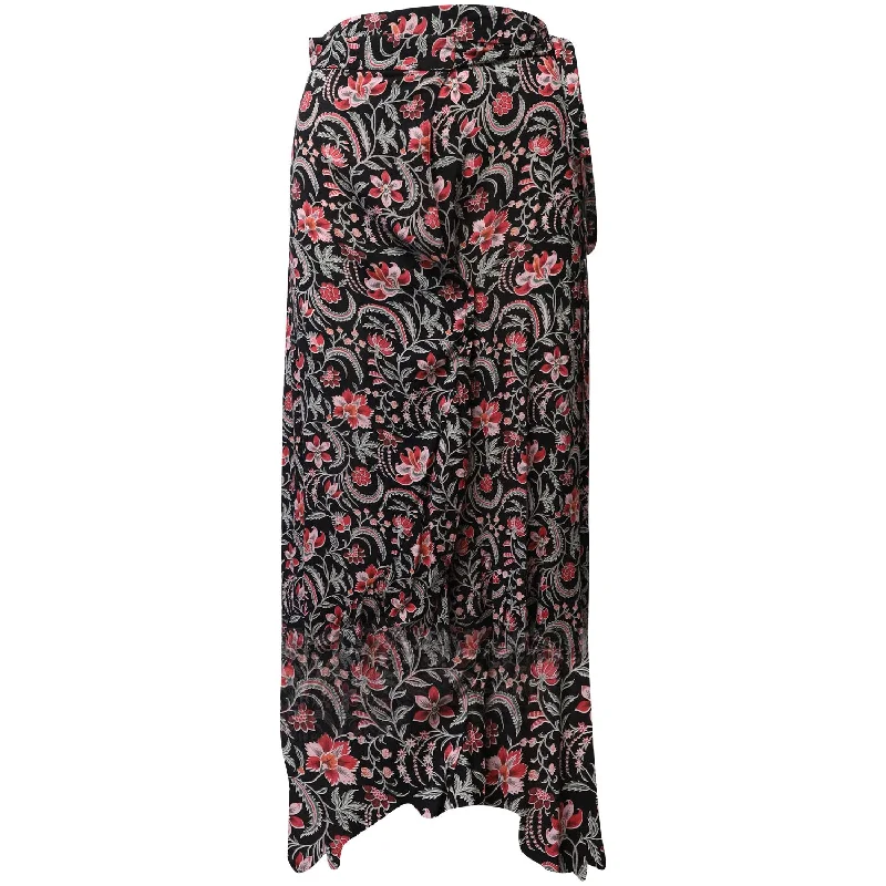 Ba&Sh Heather Noir Floral Skirt in Black Viscose