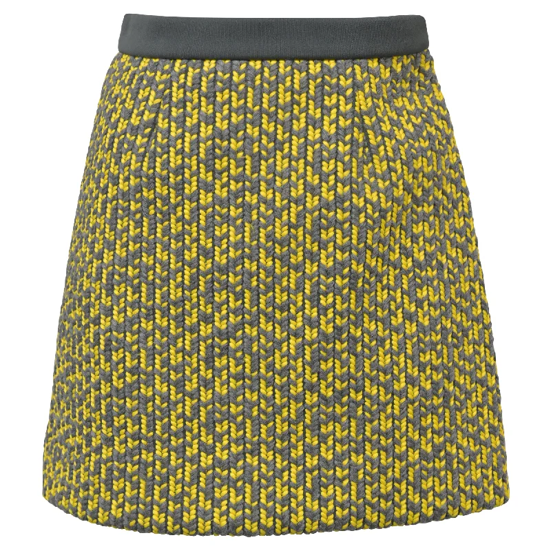 Balenciaga A-line Knit Mini Skirt in Yellow Polyester