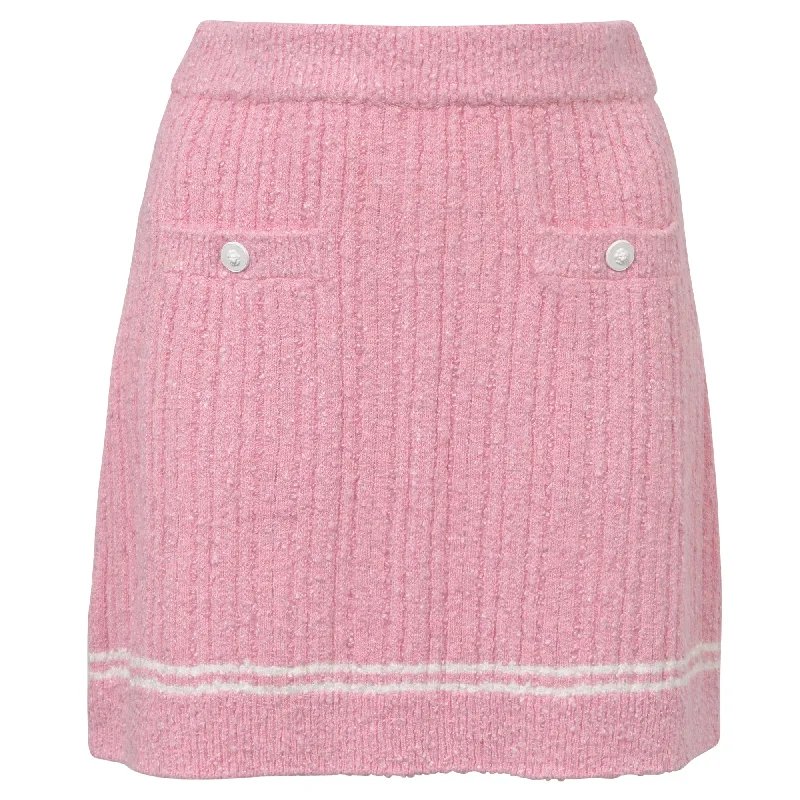 Chanel Tweed Mini Skirt in Pink Viscose