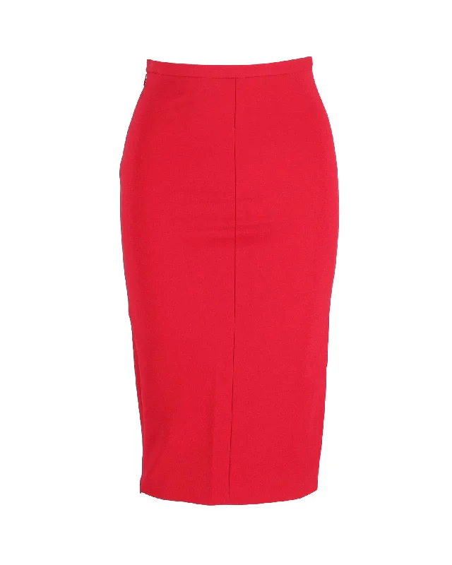 Diane Von Furstenberg Pencil Skirt in Red Viscose