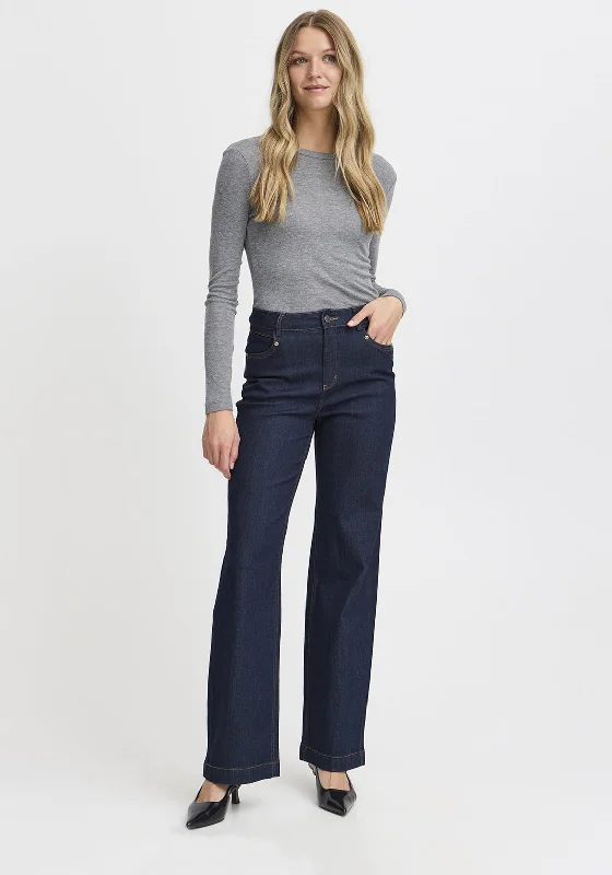 Fransa Chicago Hanna Wide-Leg jeans, Blue Denim