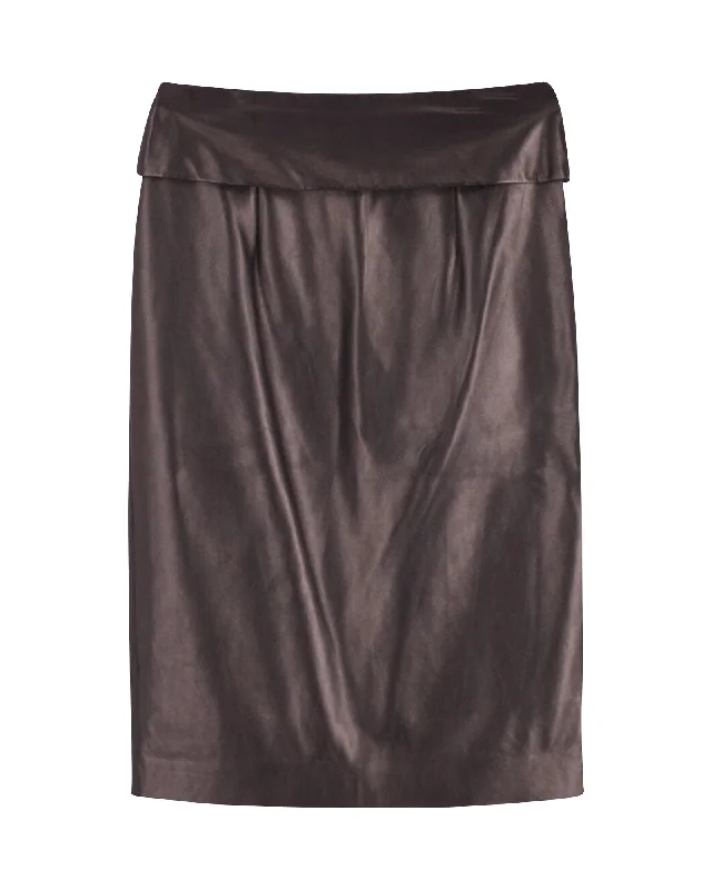 Isabel Marant Pencil Skirt in Black Nappa Leather