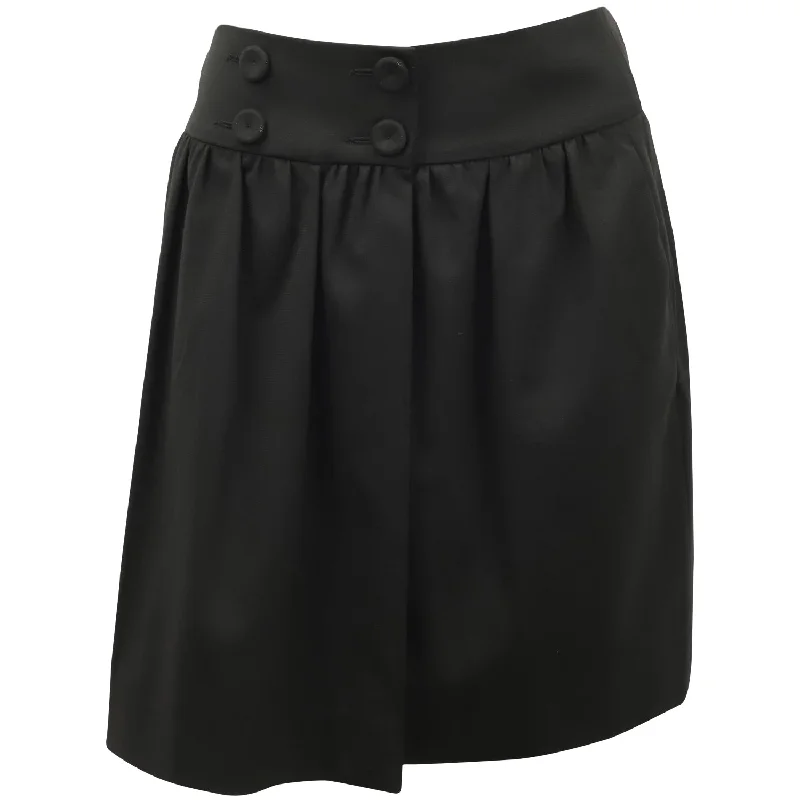 Joseph Flared Skirt in Black Wool