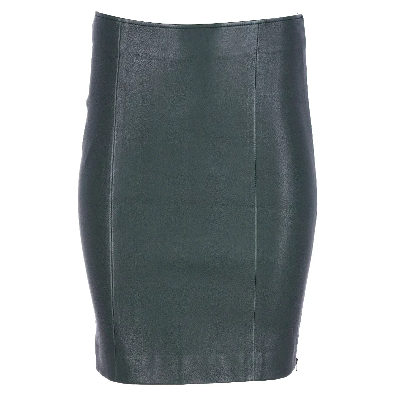 Joseph Pencil Skirt in Green Lambskin Leather