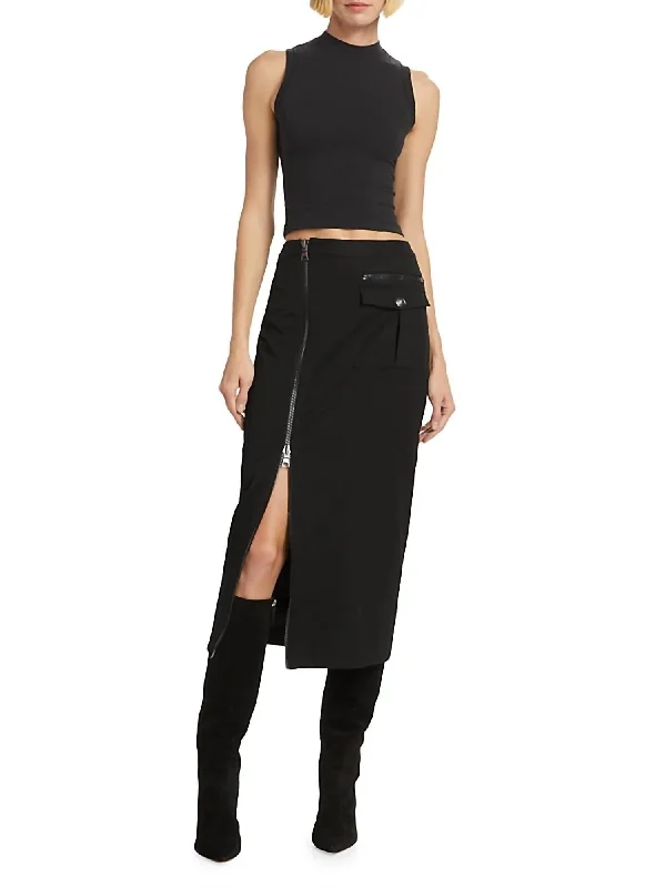 Maverick Cargo Pencil Skirt In Black