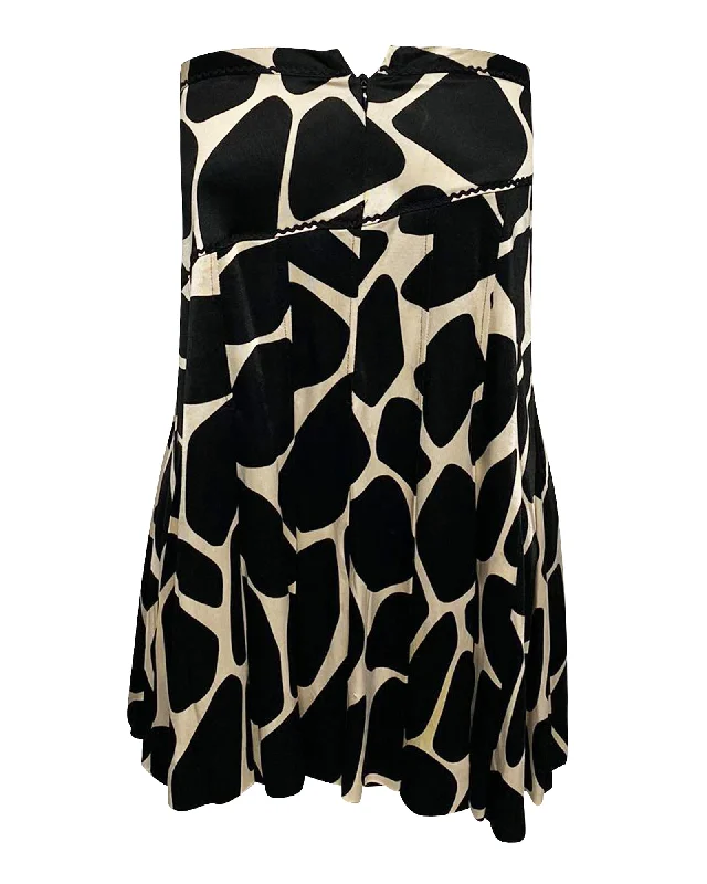 Moschino Cheap and Chic Pleated Skirt in Animal Print Rayon