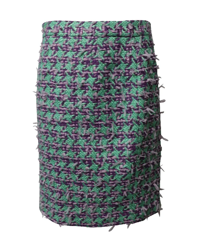 Moschino Tweed Houndstooth Skirt in Multicolor Wool