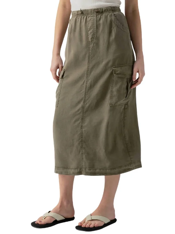 Parachute Utility Skirt In Burnt Olive