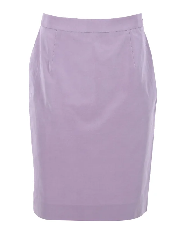 Red Valentino Pencil Skirt in Purple Acetate