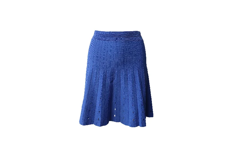 Sandro Izzy Pleated Skirt in Blue Viscose