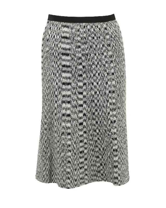 Sandro Paris Printed Knee-Length Skirt in Black Viscose