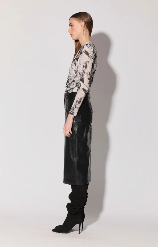 Selene Skirt, Black - Leather