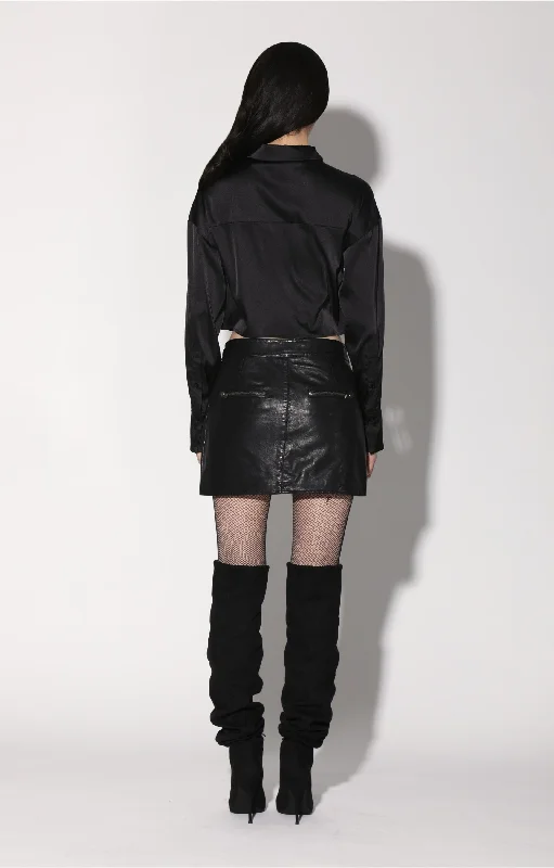 Shirley Skirt, Black - Leather