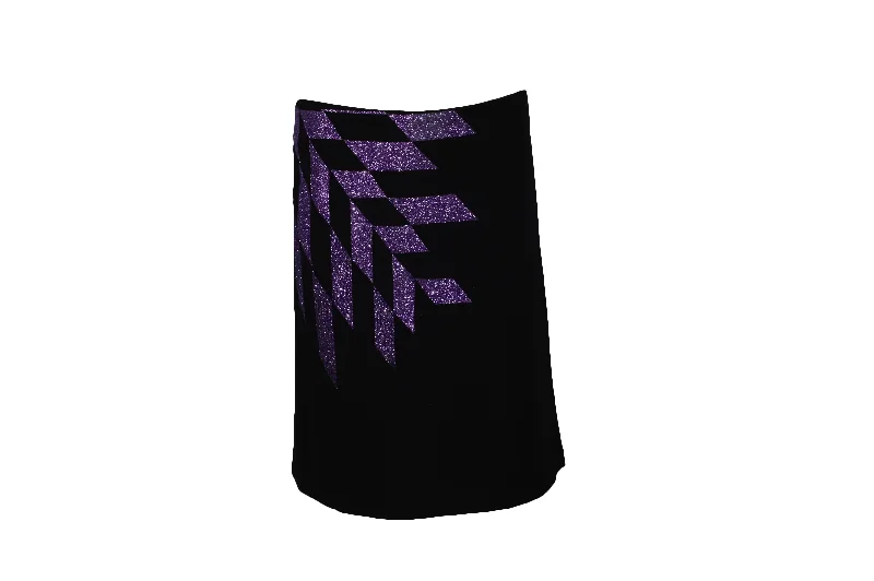 Versus Versace A-Line Skirt in Black Wool