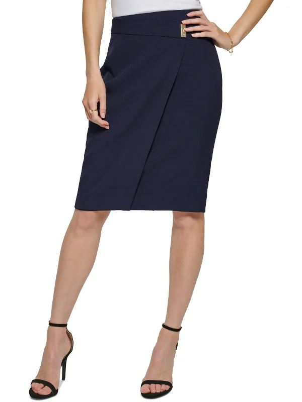 Womens Logo Polyester Pencil Skirt