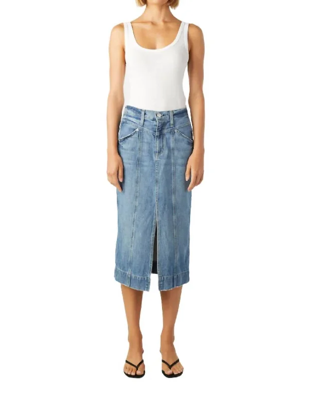 Zahra Long Jean Skirt In Entanglement