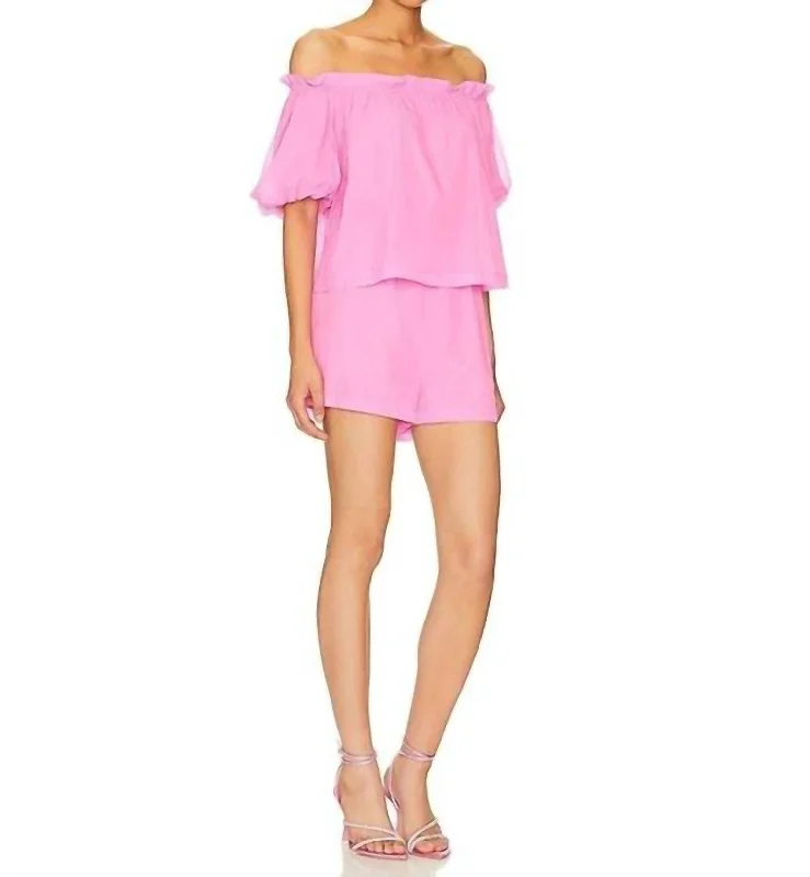 Bree Romper In Shocking Pink