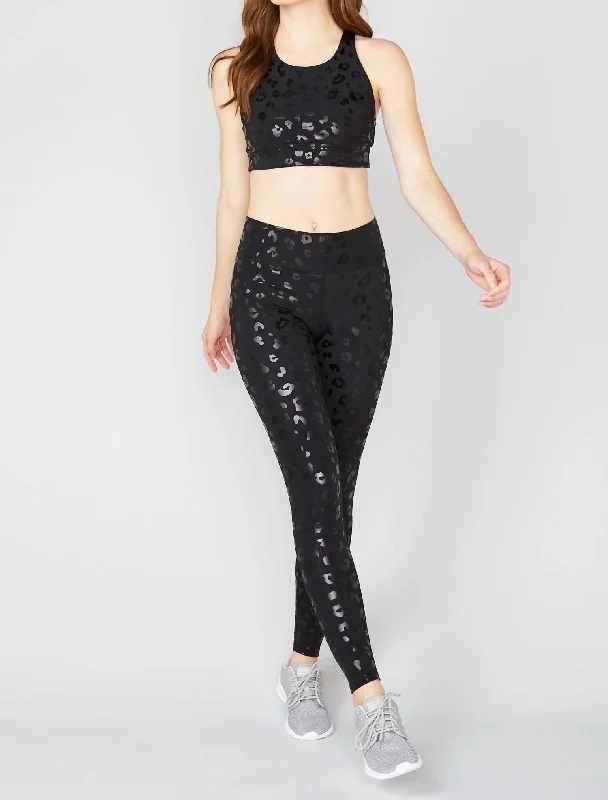 Cheetah Foil Uplift Leggings In Black